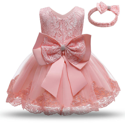 Baby Girls Flower Dress Birthday Princess Party Lace Outfits