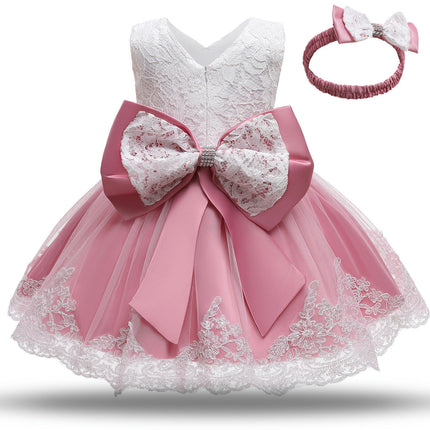 Baby Girls Flower Dress Birthday Princess Party Lace Outfits