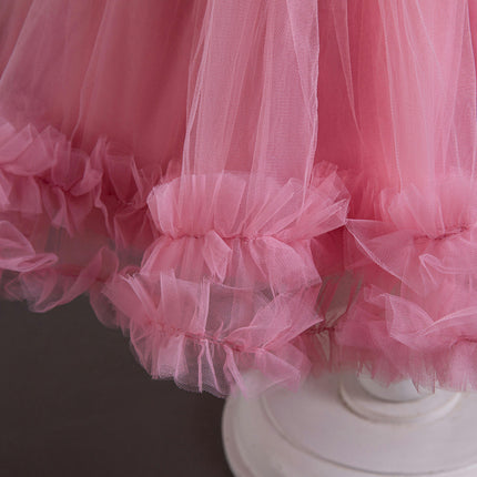 Puff Sleeve Bow Princess Dress - Children's First Birthday Dress