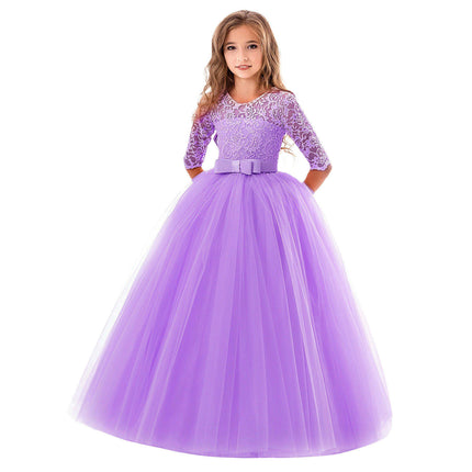 Girls Embroidery Prom Gowns Luxury Wedding Birthday Party Princess Long Dress