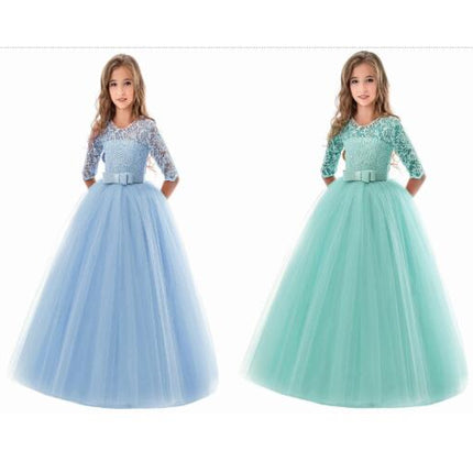 Girls Embroidery Prom Gowns Luxury Wedding Birthday Party Princess Long Dress