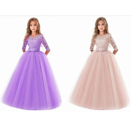 Girls Embroidery Prom Gowns Luxury Wedding Birthday Party Princess Long Dress