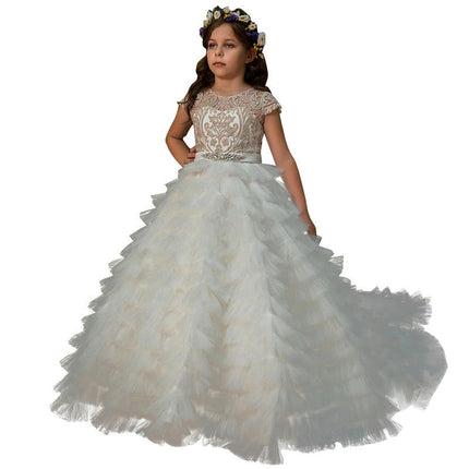 Wedding Flower Girl Dresses Cake Puffy Tulle Pageant Princess First Communion Dresses