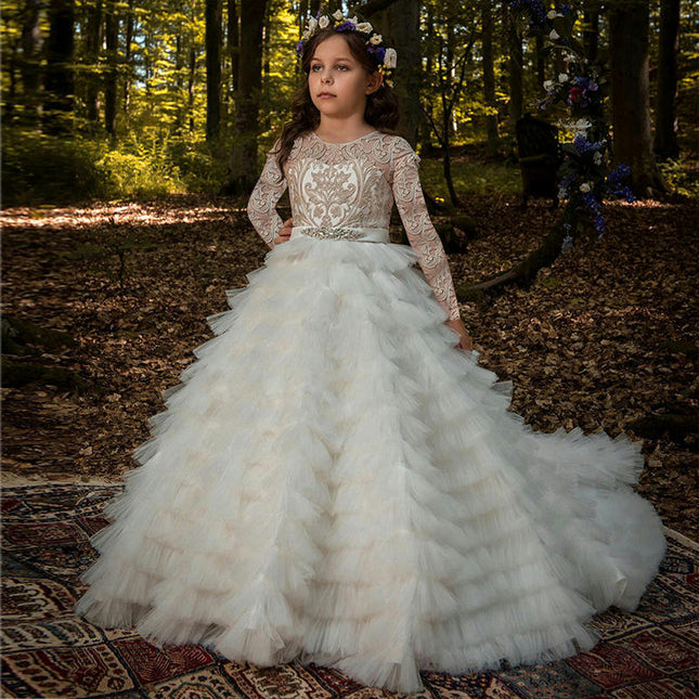 Wedding Flower Girl Dresses Cake Puffy Tulle Pageant Princess First Communion Dresses