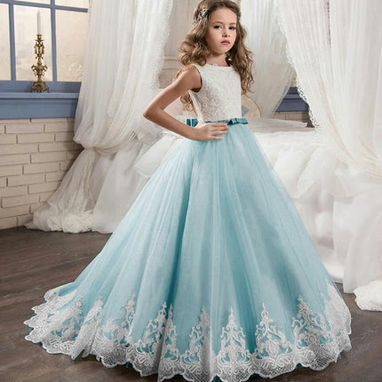 Flower Girl Dresses First communion dresses Girl Pageant Dresses Long Lace Sequin Girl Dresses Ball Gown