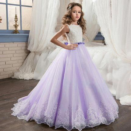 Flower Girl Dresses First communion dresses Girl Pageant Dresses Long Lace Sequin Girl Dresses Ball Gown