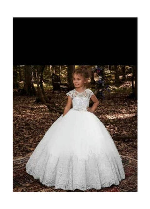 Girls Embroidery Princess Dress Wedding Birthday Party Long Tail Prom Gowns-A2