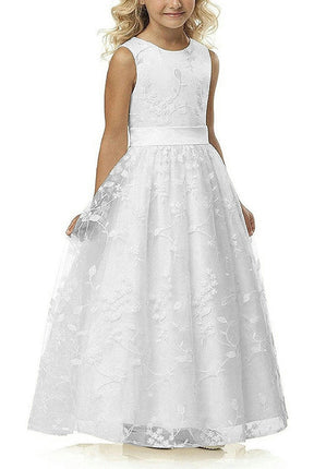 A-line Waist Slim Wedding Pageant Lace Flower Girl Dresses 2-13 Years Old