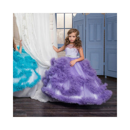 Stunning V-Back Luxury Pageant Tulle Ball Gowns for Girls 2-12 Year Old