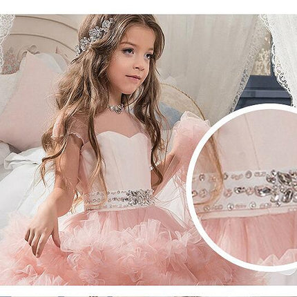 Stunning V-Back Luxury Pageant Tulle Ball Gowns for Girls 2-12 Year Old