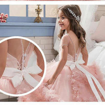 Stunning V-Back Luxury Pageant Tulle Ball Gowns for Girls 2-12 Year Old