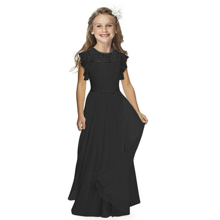 Big/Little Girls Lace Bridesmaid Dress Kids Wedding Pageant Party Maxi Dresses