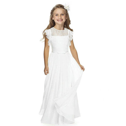 Big/Little Girls Lace Bridesmaid Dress Kids Wedding Pageant Party Maxi Dresses