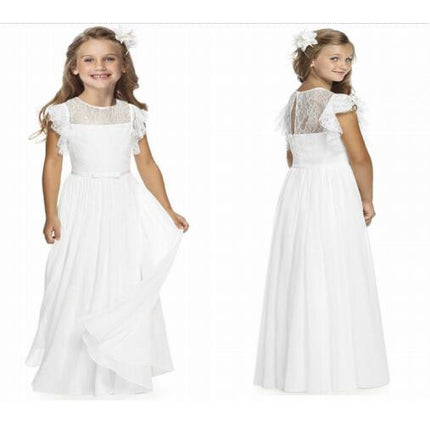 Big/Little Girls Lace Bridesmaid Dress Kids Wedding Pageant Party Maxi Dresses