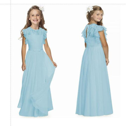 Big/Little Girls Lace Bridesmaid Dress Kids Wedding Pageant Party Maxi Dresses