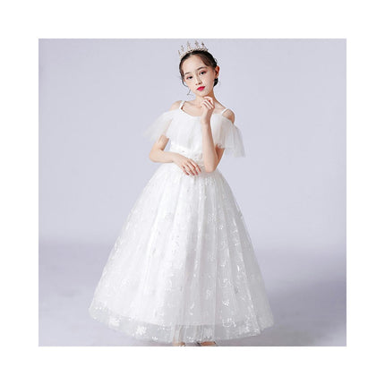 Children's Mesh Gowns Princess Dresses Flower Girl Party Prom Embroidered Dresses