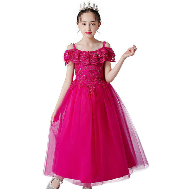 Children's Mesh Gowns Princess Dresses Flower Girl Party Prom Tutus