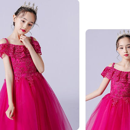 Children's Mesh Gowns Princess Dresses Flower Girl Party Prom Tutus