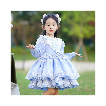 Girls Cute Princess Dress-Children's Long Sleeve Lace Dress Autumn