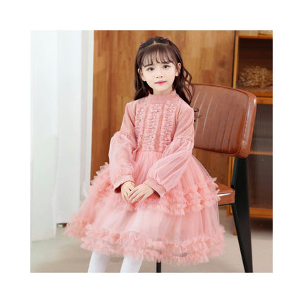 Baby Girl Knitted Sweater Dress Toddler Long Sleeve Princess Party Autumn and Winter Warm Clothing