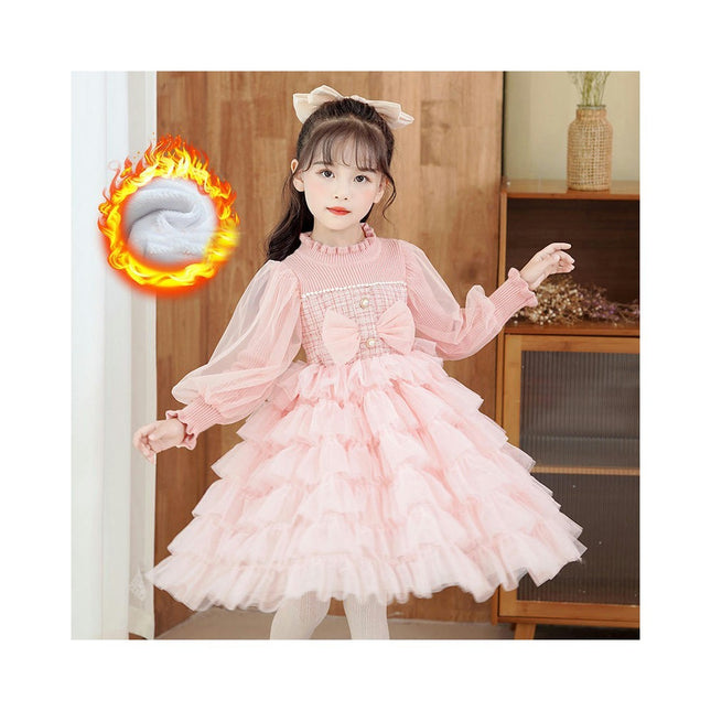 Girls Princess Dress Sweet Super Fairy Dress Children's Dress Cake Sweater Dress Autumn and Winter