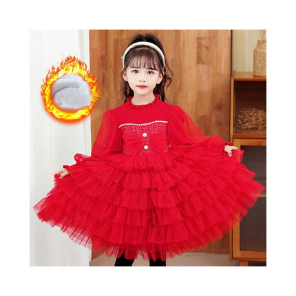 Girls Princess Dress Sweet Super Fairy Dress Children's Dress Cake Sweater Dress Autumn and Winter