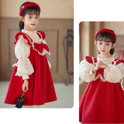 Baby Girls Christmas Dress Xmas Holiday Velvet Dress Infant Tutu Tulle Dress Festive Santa Outfit