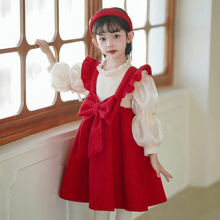 Baby Girls Christmas Dress Xmas Holiday Velvet Dress Infant Tutu Tulle Dress Festive Santa Outfit