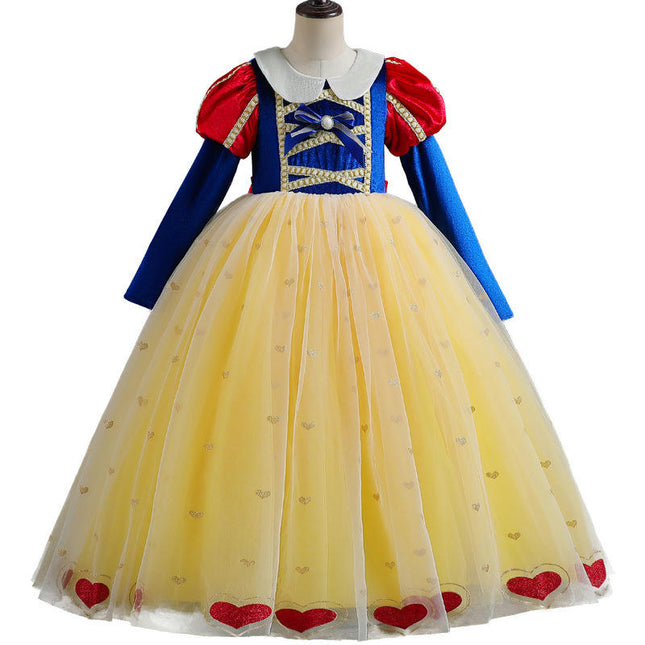 Girls Princess Snow White Dresses Kids Costume Birthday Halloween Party Outfits