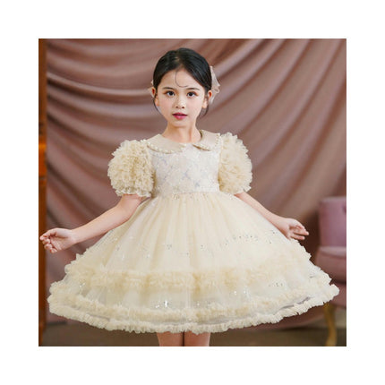 Big/Little Girl Lace A-Line Wedding Dresses Children's Celebration Birthday Dresses