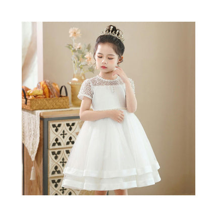 Children's Mesh Beaded Gowns Princess Dresses Flower Girl Wedding Prom Dresses