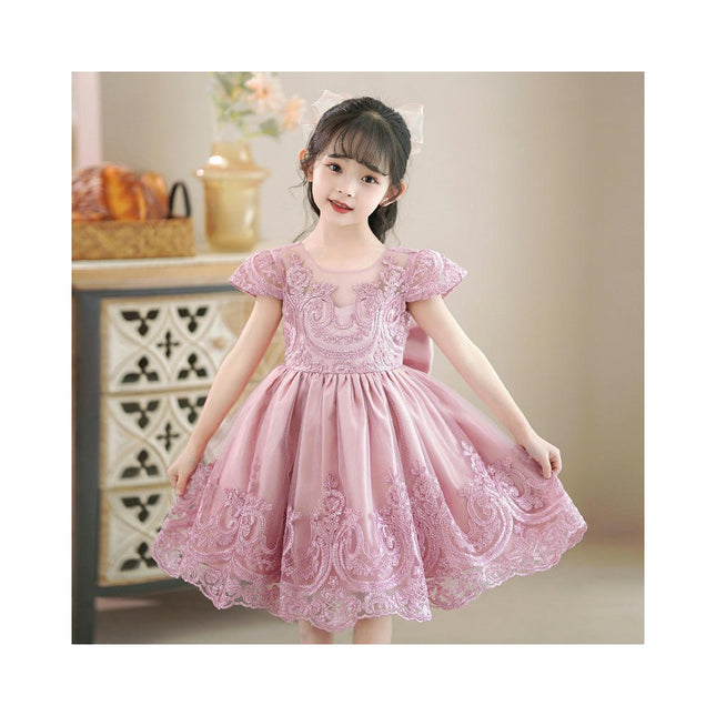 Embroidered Princess Dress Girls Performance Flower Girl Party Prom Dress