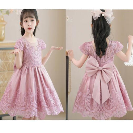 Embroidered Princess Dress Girls Performance Flower Girl Party Prom Dress