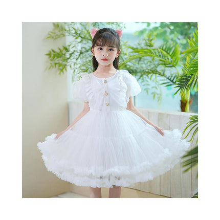 Girls Party Lace Gown Princess Dresses Flower Girl Birthday Ball Mesh Dresses