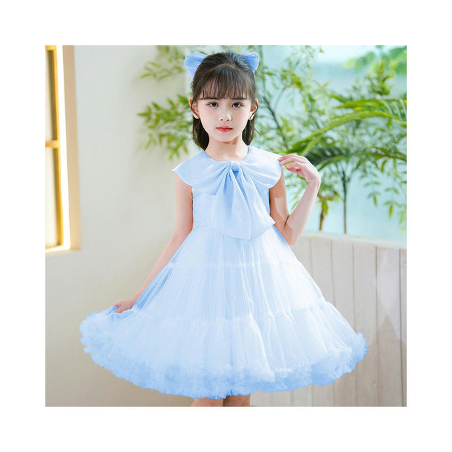 Toddler Sleeveless Wedding Dresses Princess Dresses Flower Girl Party Bow Lace Dresses