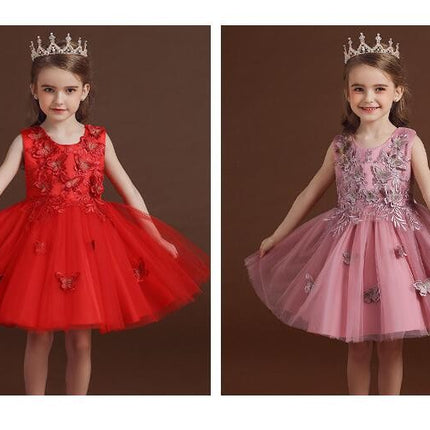 Girls Party Evening Dress Princess Dress Children's Tulle Butterfly Dress