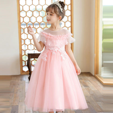 Girls Party Evening Princess Dress Maxi Dress Children's Tulle Ball Gown