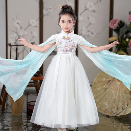 Girls' Ancient Chinese Hanbok Party Dresses Flying Sleeve Dresses