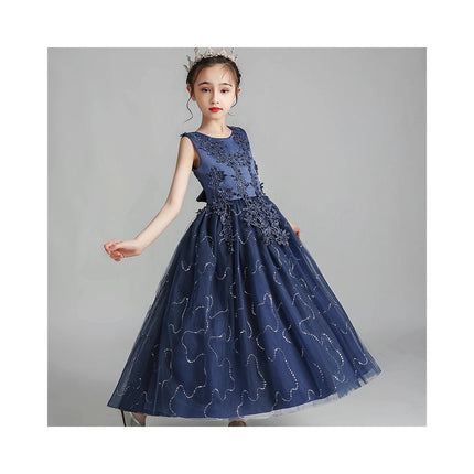 Girls Dress Dress Sleeveless Mesh Embroidery Holiday Performance Princess Dresses