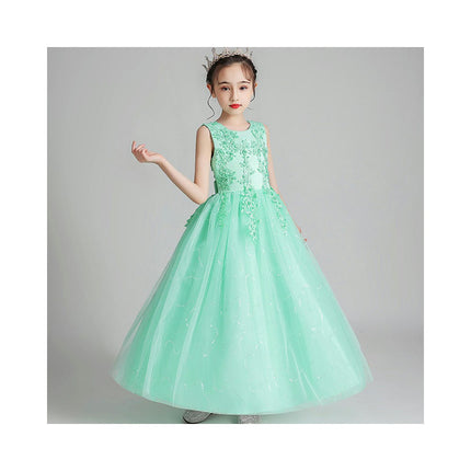 Girls Dress Dress Sleeveless Mesh Embroidery Holiday Performance Princess Dresses