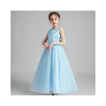 Girls Dress Dress Sleeveless Mesh Embroidery Holiday Performance Princess Dresses