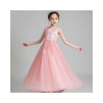 Girls Dress Dress Sleeveless Mesh Embroidery Holiday Performance Princess Dresses