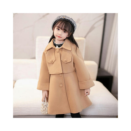 Girl's Clothing 2 Pieces Middle and Big Kids Tweed Sleeveless Dress and Button Cardigan Set