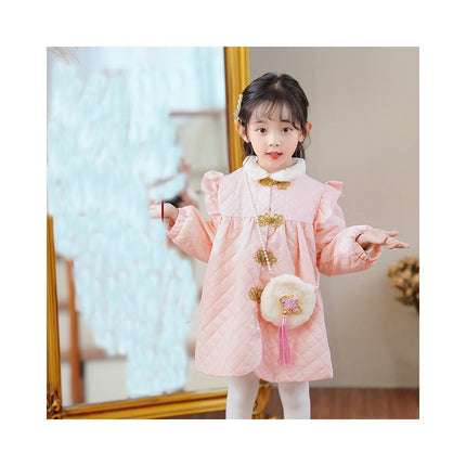 Girls Hanfu Christmas Clothes Autumn and Winter Girls' One-Year-Old Clothes Chinese Tang Suit