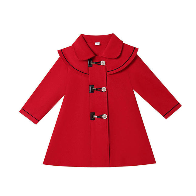 Girls Trench Coat Baby Girl Woolen Coat Girl Dress Coat Winter Fall Outerwear-A1