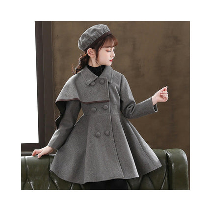 Girls Trench Coat Baby Girl Woolen Coat Girl Dress Coat Winter Fall Outerwear-A2