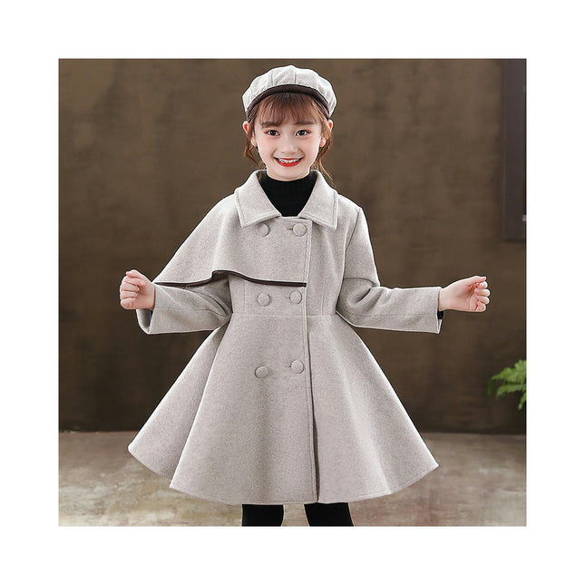 Girls Trench Coat Baby Girl Woolen Coat Girl Dress Coat Winter Fall Outerwear-A2