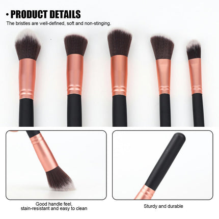 Makeup Brush Set 14Pcs Synthetic Foundation Powder Concealers Blush Makeup Brushes With 2Triangular Powder Puff