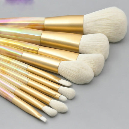 10 Pcs Synthetic Bristles Makeup Kit Blending Face Powder Blush Concealers Brush Make Up Brushes Set