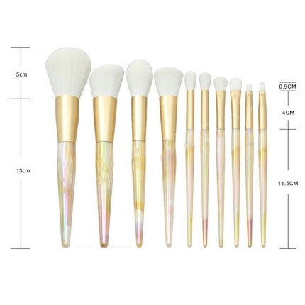 10 Pcs Synthetic Bristles Makeup Kit Blending Face Powder Blush Concealers Brush Make Up Brushes Set